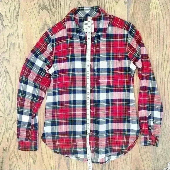 American Eagle AHH-mazingly Soft Boyfriend Fit Flannel Red Plaid Button Down XS - Picture 7 of 11
